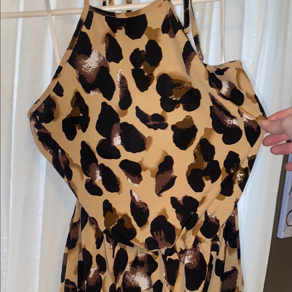 Leopard Print Halter Dress